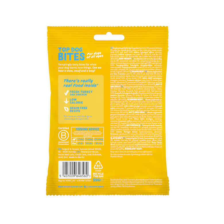 50 g Edgard y Cooper Snacks Mini de Peru e Frango para cães,  Imagem número 7 50 g Edgard y Cooper Snacks Mini de Peru e Frango para cães, , large Imagem número 7